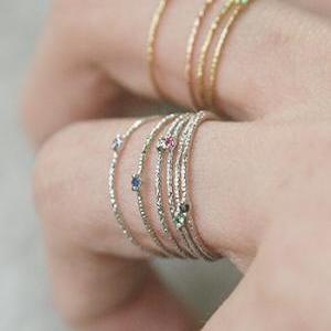 White Gold Stackable Rings Set Of 6