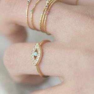 Gold Stacked Thin Rings Set Of 6 From..