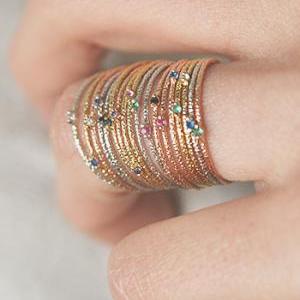 Gold Stacked Thin Rings Set Of 6 From..