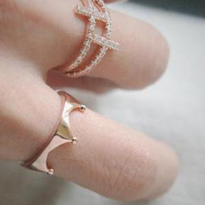 Princess Crown Ring Rose Gold Crown Jewelry