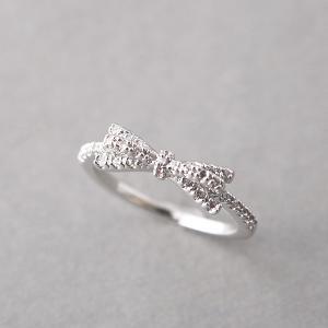 Cz White Gold Bow Ring - Us 6.25