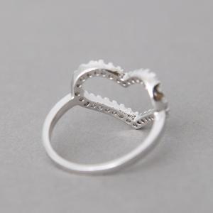 Cz White Gold Heart Ring