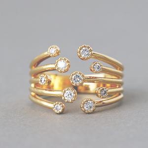 Blossom Cz Yellow Gold Wrap Ring