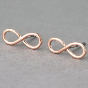 Rose Gold Infinity Stud Earrings