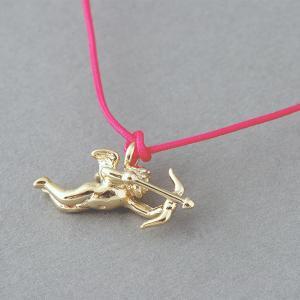 Pink Friendship String Bracelet Gold Cupid Charm