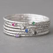 White Gold Stackable Rings Set of 6 from kellinsilver.com