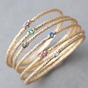 Gold Stacked Thin Rings Set of 6 from kellinsilver.com