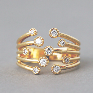 Blossom Cz Yellow Gold Wrap Ring