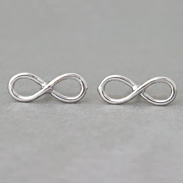 White Gold Infinity Earrings Studs