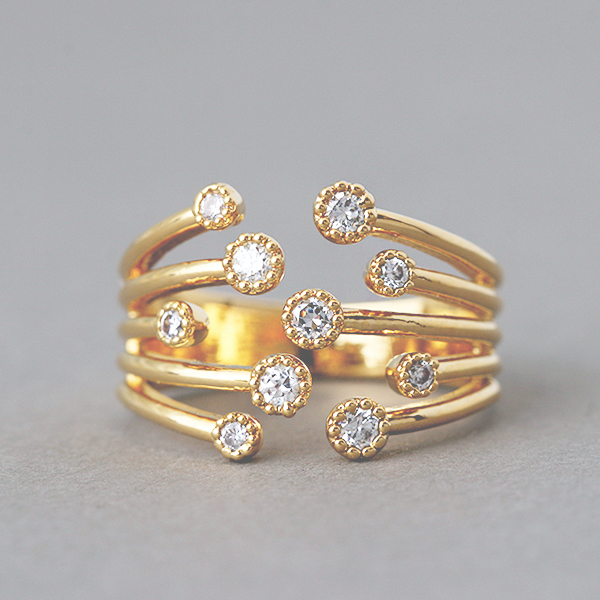 Blossom Cz Yellow Gold Wrap Ring on Luulla